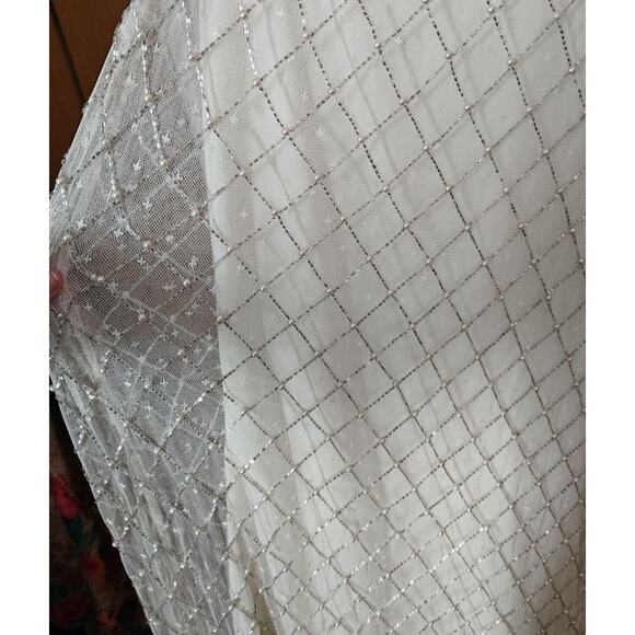 Ivy City Co Gatsby Dress In White Cream Size XL Retro Winter Wedding NWT Bride - Picture 14 of 15